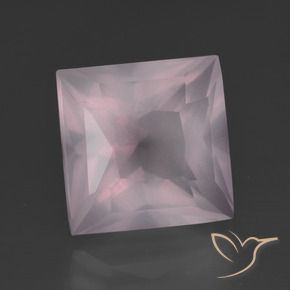 Quartz rose Rose clair naturelle Carré, 7.22 ct, Transparent
