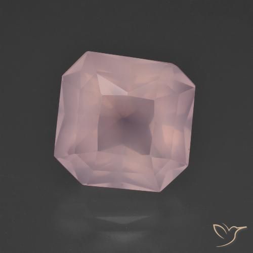 8.63ct Naturel Rose Quartz Rose, Taille émeraude, Transparent