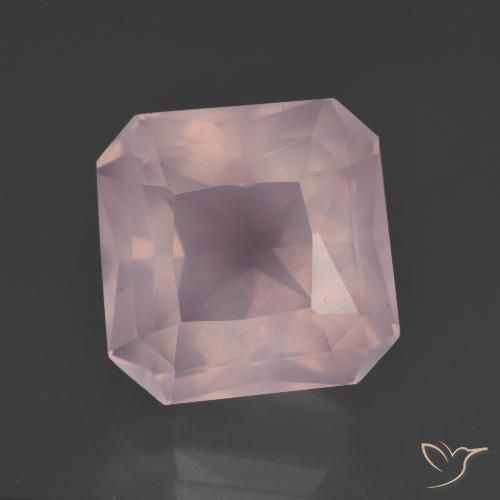 10.31ct Naturel Rose clair Quartz Rose, Taille émeraude, Transparent
