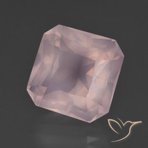 Quartz rose Rose clair naturelle Octogone / coupe Émeraude, 10.31 ct, Transparent