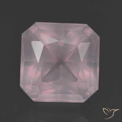 9.58ct Naturel Rose clair Quartz Rose, Taille émeraude, Transparent