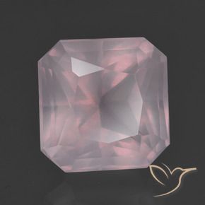 Quartz rose Rose clair naturelle Octogone / coupe Émeraude, 9.58 ct, Transparent