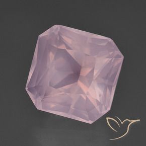 Quartz rose Rose rosé moyen naturelle Octogone / coupe Émeraude, 9.50 ct, Transparent