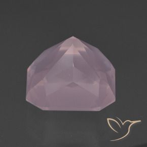 Quartz rose Rose rosé moyen naturelle Octogone / coupe Émeraude, 9.50 ct, Transparent