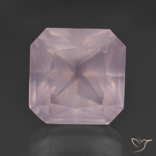 10.08ct Naturel Rose léger Quartz Rose, Taille émeraude, Transparent