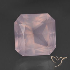 Quartz rose Rose léger naturelle Octogone / coupe Émeraude, 10.08 ct, Transparent