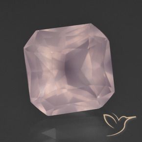 Quartz rose Rose naturelle Octogone / coupe Émeraude, 9.33 ct, Transparent