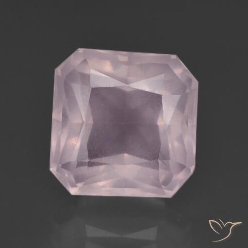 8.63ct Naturel Rose clair Quartz Rose, Taille émeraude, Transparent
