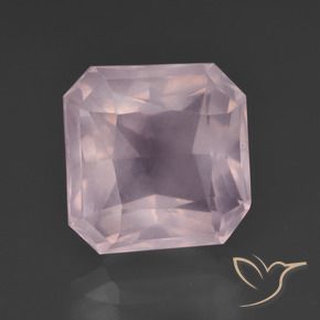Quartz rose Rose clair naturelle Octogone / coupe Émeraude, 8.63 ct, Transparent