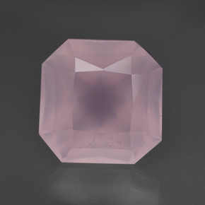 Quartz rose rose naturelle taille émeraude, 9,56 ct, transparent