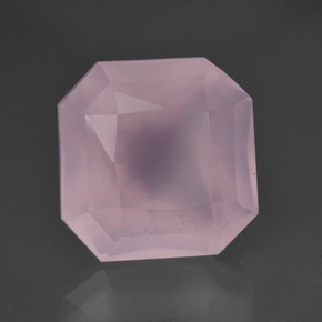 Quartz rose rose naturelle taille émeraude, 9,56 ct, transparent