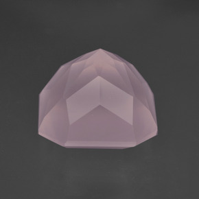 Quartz rose rose naturelle taille émeraude, 9,56 ct, transparent