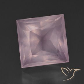 Quartz rose Rose clair naturelle Carré, 9.15 ct, Transparent