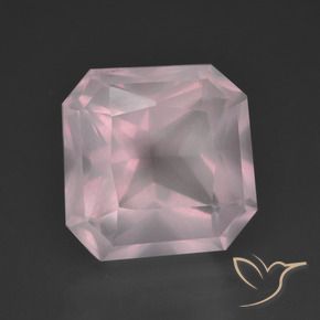 Quartz rose Rose léger naturelle Octogone / coupe Émeraude, 8.55 ct, Transparent