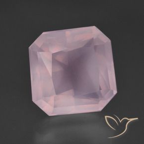 Quartz rose Rose bubblegum naturelle Octogone / coupe Émeraude, 8.50 ct, Transparent