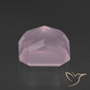 Quartz rose Rose bubblegum naturelle Octogone / coupe Émeraude, 8.50 ct, Transparent
