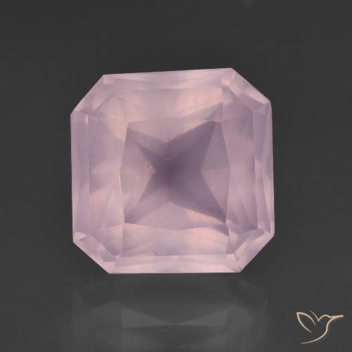 7.91ct Naturel Rose bubblegum Quartz Rose, Taille émeraude, Transparent