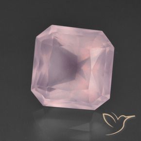 Quartz rose Rose bubblegum naturelle Octogone / coupe Émeraude, 7.91 ct, Transparent