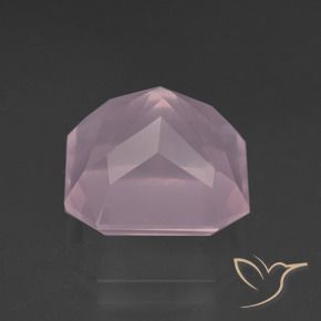 Quartz rose Rose bubblegum naturelle Octogone / coupe Émeraude, 7.91 ct, Transparent
