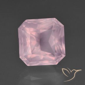 Quartz rose Rose rosé moyen naturelle Octogone / coupe Émeraude, 7.57 ct, Transparent