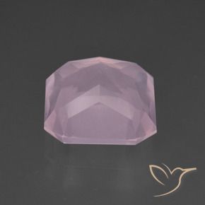 Quartz rose Rose cerise léger naturelle Octogone / coupe Émeraude, 7.37 ct, Transparent