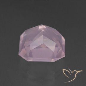 Quartz rose Rose clair naturelle Octogone / coupe Émeraude, 6.87 ct, Transparent
