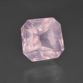 Quartz rose rose naturelle taille émeraude, 6,18 ct, transparent
