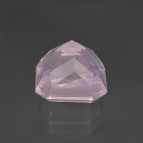 Quartz rose rose naturelle taille émeraude, 6,18 ct, transparent