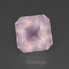 Quartz rose rose naturelle taille émeraude, 6,04 ct, transparent
