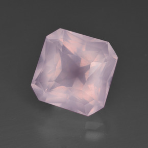 Quartz rose rose naturelle taille émeraude, 6,04 ct, transparent