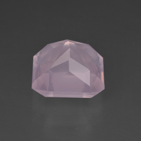 Quartz rose rose naturelle taille émeraude, 6,04 ct, transparent