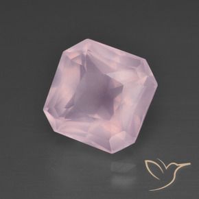 Quartz rose Rose bubblegum naturelle Octogone / coupe Émeraude, 5.75 ct, Transparent