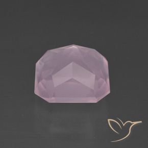 Quartz rose Rose bubblegum naturelle Octogone / coupe Émeraude, 5.75 ct, Transparent