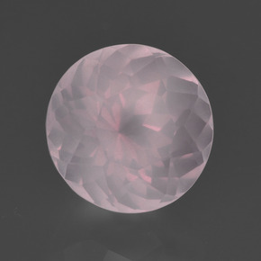 Quartz rose rose naturelle coupe roude, 3,71 ct, transparent