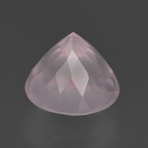 Quartz rose rose naturelle coupe roude, 3,71 ct, transparent