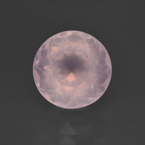 Quartz rose rose naturelle coupe roude, 4,30 ct, transparent