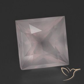 Quartz rose Rose clair naturelle Carré, 7.35 ct, Transparent
