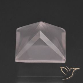 Quartz rose Rose clair naturelle Carré, 7.35 ct, Transparent