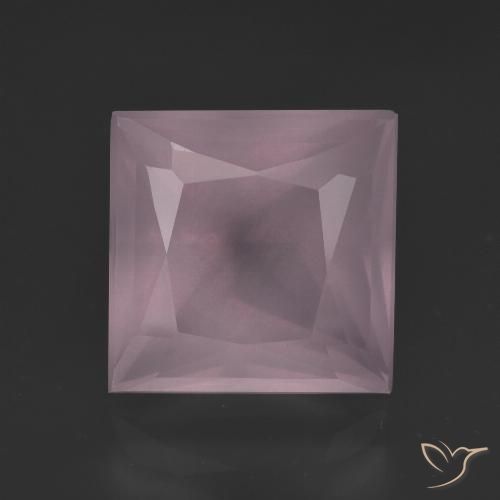7.40ct Naturel Rose rosé moyen Quartz rose, Carré, Transparent