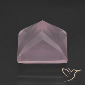 Quartz rose Rose rosé moyen naturelle Carré, 7.40 ct, Transparent
