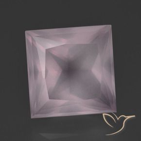 Quartz rose Rose léger naturelle Carré, 7.81 ct, Transparent