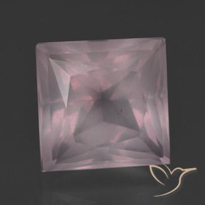 Quartz rose Rose clair naturelle Carré, 9.78 ct, Transparent