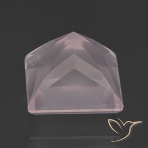 Quartz rose Rose clair naturelle Carré, 9.78 ct, Transparent