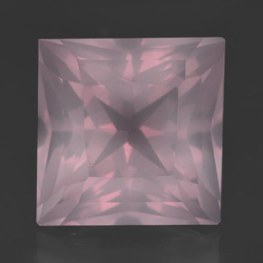 Quartz rose rose naturelle carré, 16,77 ct, transparent