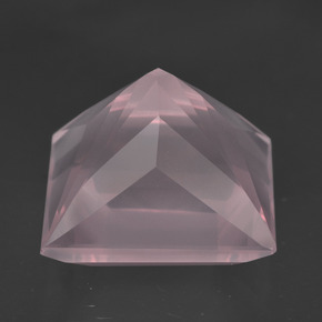 Quartz rose rose naturelle carré, 16,77 ct, transparent
