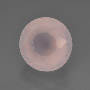 Quartz rose rose naturelle coupe roude, 4,38 ct, transparent
