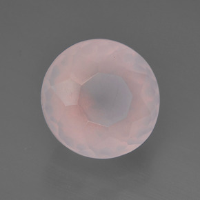 Quartz rose rose naturelle coupe roude, 4,38 ct, transparent
