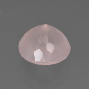Quartz rose rose naturelle coupe roude, 4,38 ct, transparent