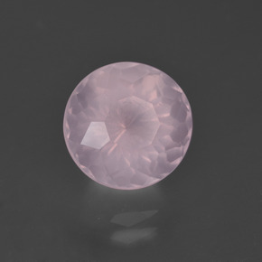 Quartz Rose Rose bubblegum naturelle Coupe roude, 4.69 ct, Transparent