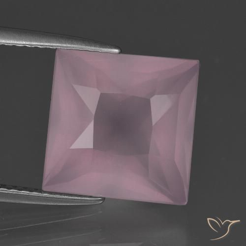 6.94ct Naturel Rose rosé moyen Quartz Rose, Carré, Transparent
